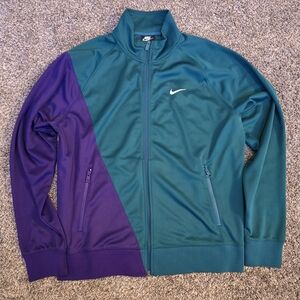 Nike Men's Teal and Purple Lightweight Full Zip Track Jacket